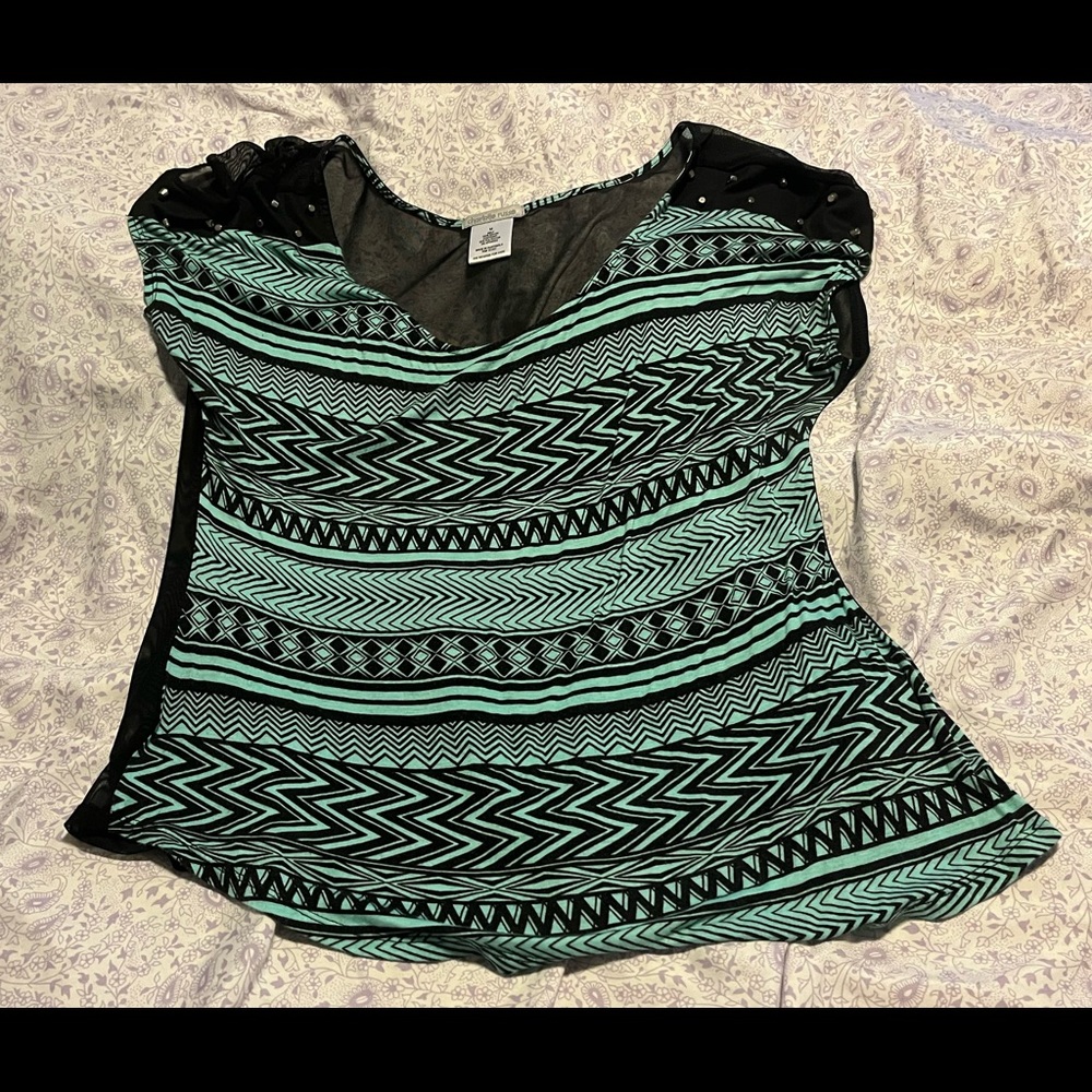 Charlotte Russe Turquoise and Black Shirt